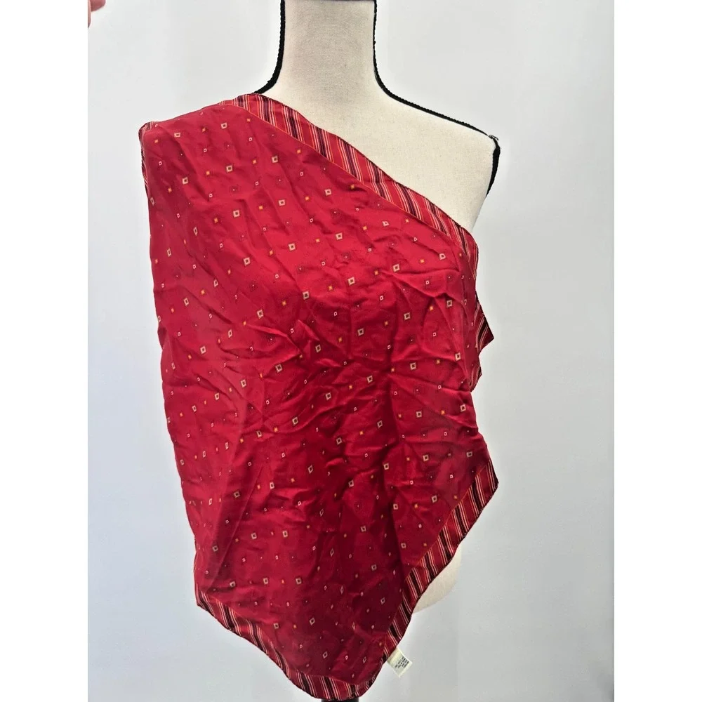 Gap Silk Square Scarf Neck Wrap Small Striped Geometric Heritage 19.5x20 Italy